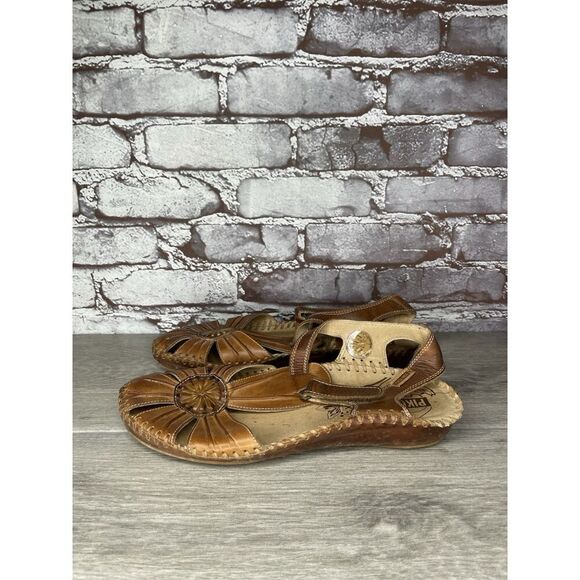 Pikolinos Puerto Vallarta Brandy Brown Closed Toe Sandals Women Sz 40EU/9.5M US - Picture 6 of 16